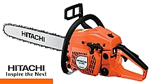 Motosega Hitachi modello CS EK con cassa motore interamente in lega leggera, questa specifica aumenta le prestazioni del motore e ne migliora la durata nel tempo. Motosega professionale Hitachi.