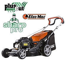 Rasaerba professionale di nuova generazione Oleo Mac serie MAX con motore Honda, dotato di ruote alte, versione ALLROAD e taglio mulching + scarico posteriore + raccolta con il cesto da 70 litri. Il meglio di questa categoria. 